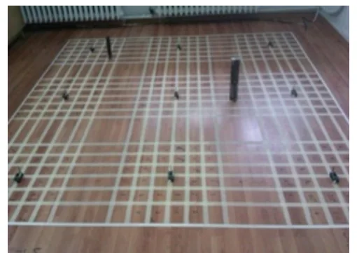 Figure 11 from “Implementation of an Enhanced Target Localization and Identification Algorithm on a Magnetic WSN”: Magnetic WSN testbed in laboratory