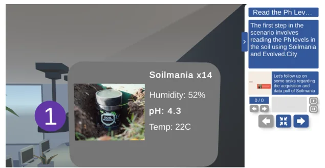 Figure 4 from “MipMap Digital Twin: A Scalable IoT-Based Framework for Smart Cities and Circular Economy”: A sample user interface visualizing soil sensor data in a digital twin environment